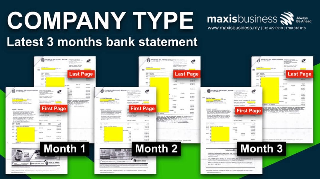 Maxis Business Open Account Bank statement support