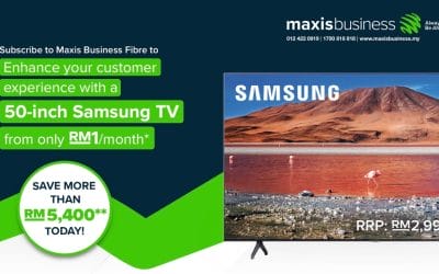 Maxis Business Biggest Sale ends the year with Offers 65″ Samsung 4K TV from RM1/month